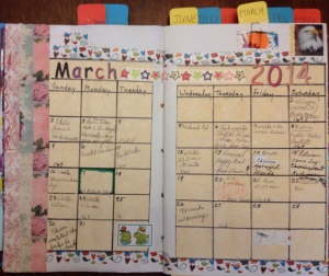 First page for each month is a monthly calendar.  